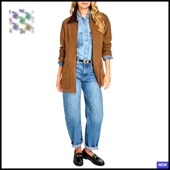 Cotton Barn Jacket Classic Utility Chic Lightweight Layer Transitional Weather - Picture 6 of 6